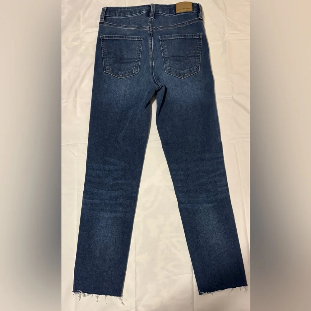 American Eagle Raw Hem Curvy Super Hi-Rise Jegging Next Level Stretch Size 2 EUC